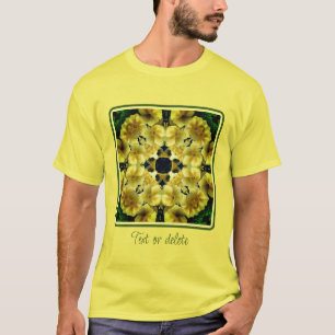 Camiseta Flor de rosa rosa amarillo Resumen arte