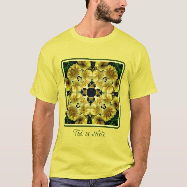 Camiseta Flor de rosa rosa amarillo Resumen arte (Anverso)