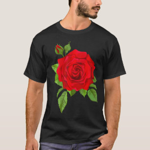 Camiseta Flor De Rosas Rojas Únicas De Flor De Rosas Rojas