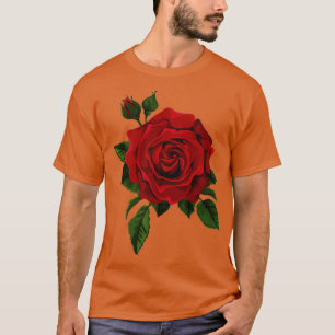 Camiseta Flor de rosas rojas únicas de flores de rosas roja