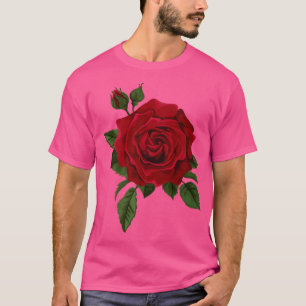 Camiseta Flor de rosas rojas únicas de flores de rosas roja