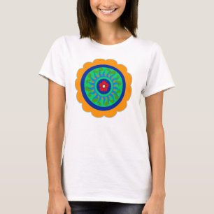 Camiseta Flor de Rótulo hexagonal