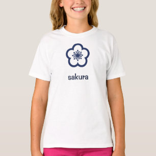 Camiseta Flor de Sakura Azul Marino