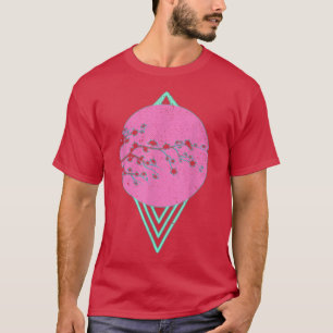 Camiseta Flor de sakura de ondas sintéticas Japón cerezo de
