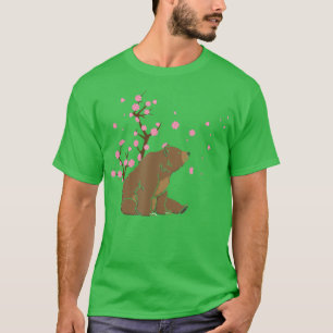 Camiseta Flor de Sakura japonesa de cerezo de oso