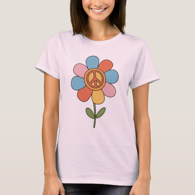 Camiseta Flor de signo de paz (Anverso)