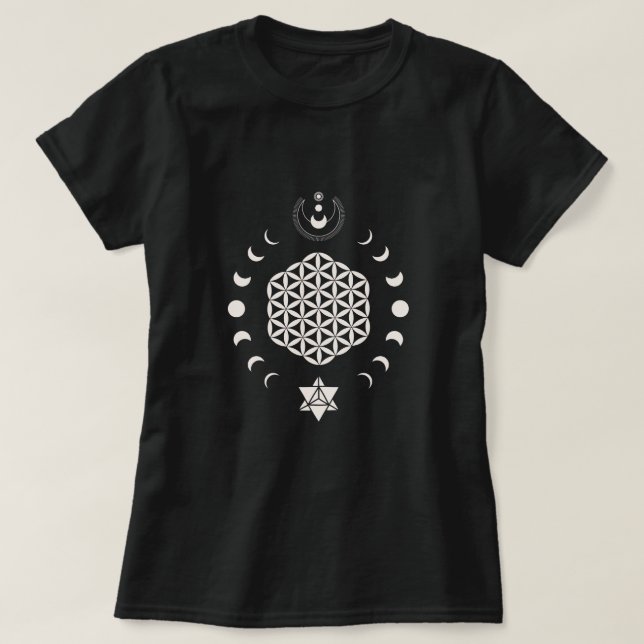 Camiseta Flor de símbolo espiritual de la vida (Diseño del anverso)