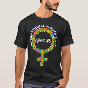Camiseta Flor de símbolo femenino Día Internacional de la M