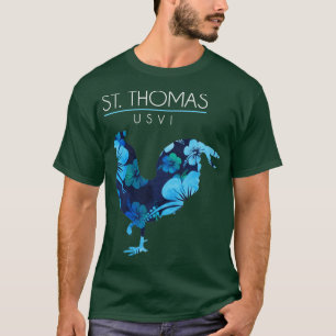Camiseta Flor de St Thomas USVI Hibiscus Chicken Lover Soub