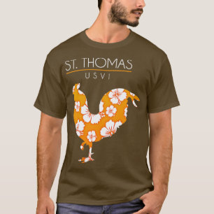 Camiseta Flor de St Thomas USVI Hibiscus Chicken Lover Soub