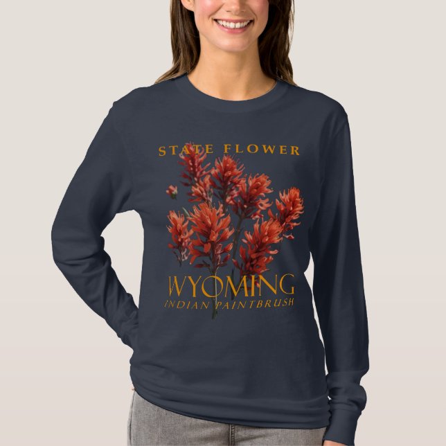 Camiseta Flor De Territorio Wyoming Pincel Del Desierto (Anverso)