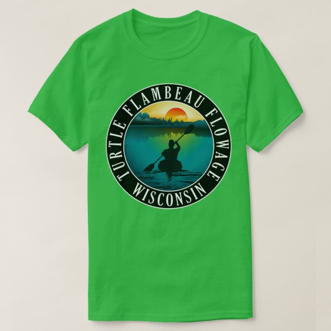 Camiseta Flor de tortuga Flambeau Wisconsin Kayaking (Diseño del anverso)
