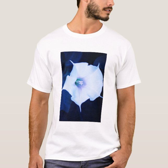 Camiseta flor de trompeta blanca del ángel (Anverso)