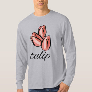 Camiseta flor de tulipán rosa vintage fresco regalo floral 