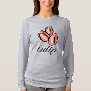 Camiseta flor de tulipán rosa vintage regalo floral fresco