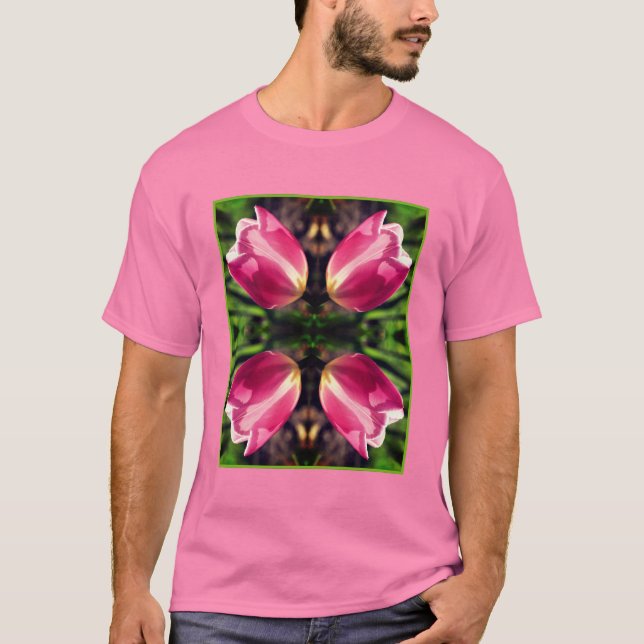 Camiseta Flor De Tulipán Rosada En Resumen De La Luz Del So (Anverso)