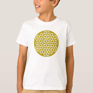 Camiseta Flor DE vida 2 - Golpeado dorado