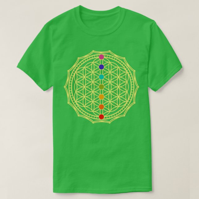 Camiseta Flor de vida amarilla 1 (Diseño del anverso)