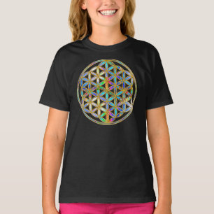 Camiseta Flor de vida / Blume des Lebens - dorado colorido