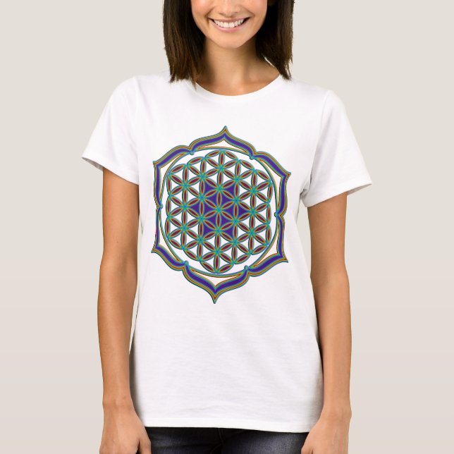 Camiseta Flor de vida / Blume des Lebens - Lotus Contour (Anverso)