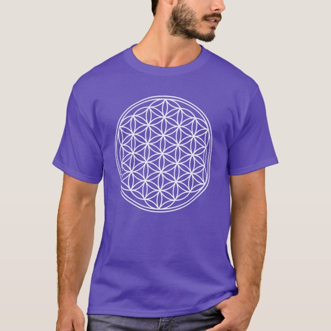 Camiseta Flor de vida / Blume des Lebes - blanco sólido (Anverso)