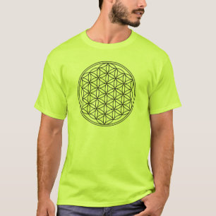 Camiseta Flor de vida / Blume des Lebes - negro fino