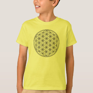 Camiseta Flor de vida / Blume des Lebes - negro fino