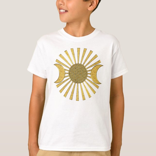 Camiseta Flor de vida con luna (Anverso)