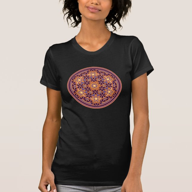 Camiseta Flor De Vida - Estilo De Botón 02 (Anverso)
