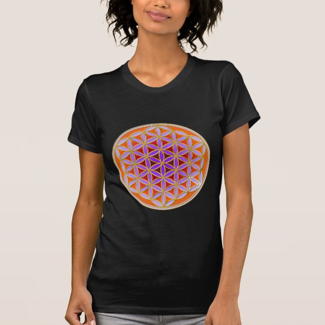 Camiseta Flor De Vida - Estilo De Botón 04 (Anverso)