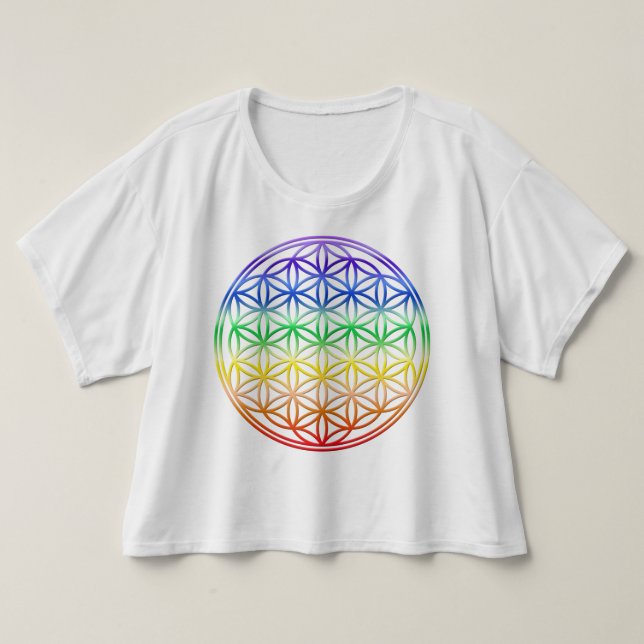Camiseta Flor de vida flor arriba (Diseño del anverso)