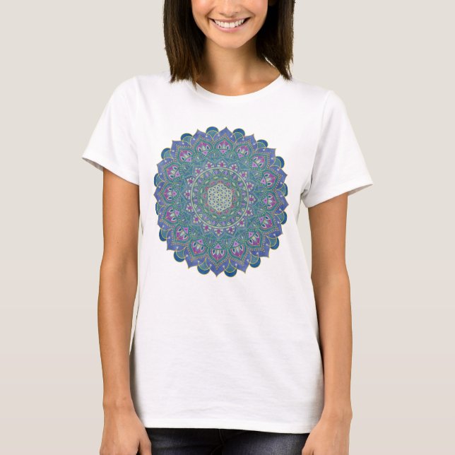 Camiseta Flor De Vida - Mandala Estilo India 1 (Anverso)