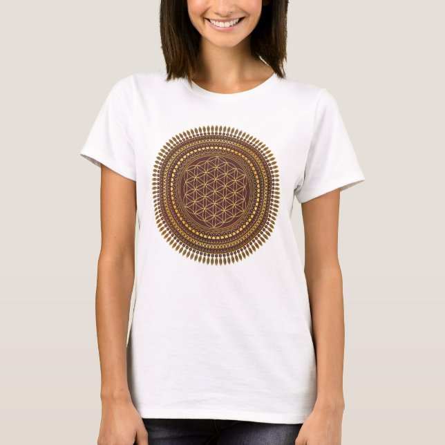 Camiseta Flor De Vida - Mandala Indígena 3 (Anverso)