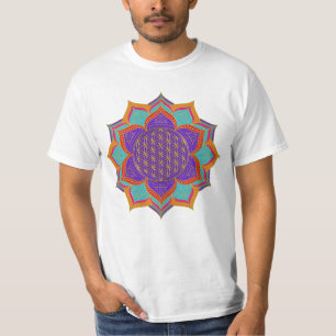 Camiseta Flor de vida - Oro de los ornamentos LOTUS I