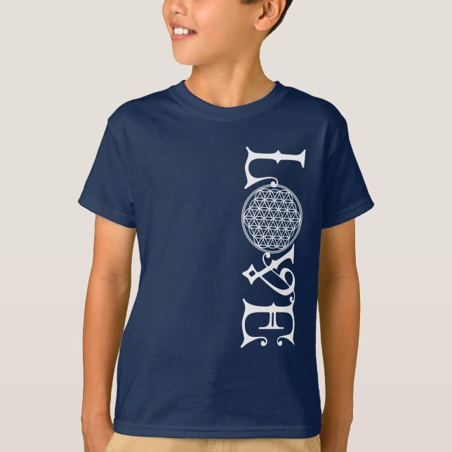 Camiseta Flor de vida - Tatuaje con letras de amor blanco (Anverso)