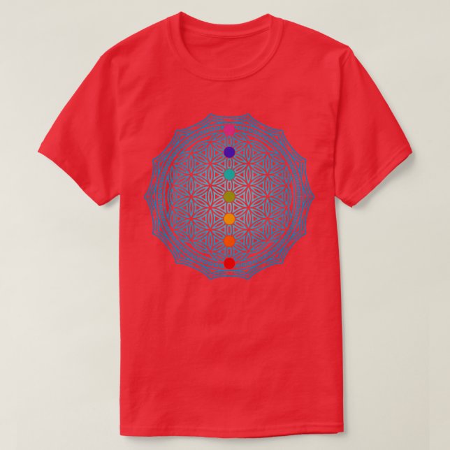 Camiseta Flor de vida turquesa 2 (Diseño del anverso)