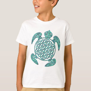 Camiseta Flor de vida / Turquesa azul de Líbano