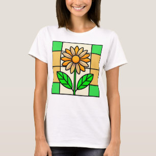 Camiseta Flor de vidrio manchado