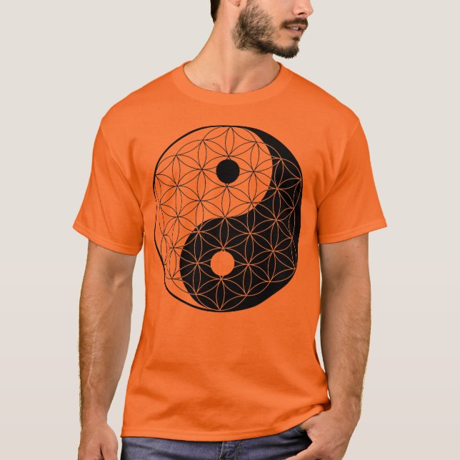 Camiseta Flor de Yin Yang de la vida (Anverso)