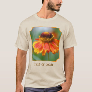 Camiseta Flor de Zinnia Naranja Soñadora Personalizada 