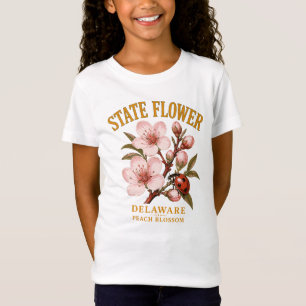 Camiseta Flor del Estado de Delaware Flor de Melocotón
