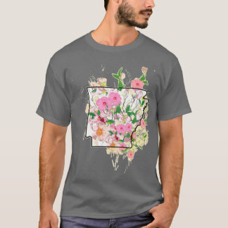 Camiseta Flor del estado de la manzana en el esquema de la 