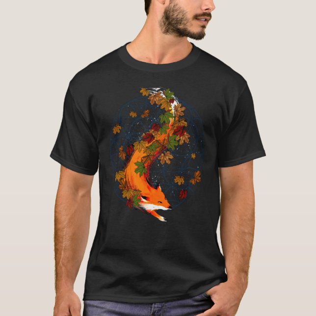 Camiseta Flor del Fox de la acuarela del animal del alcohol (Anverso)