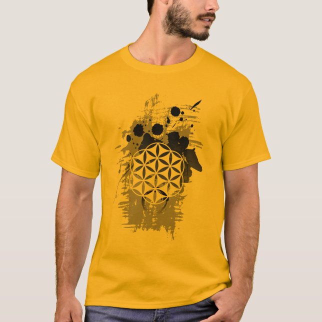 Camiseta Flor del Grunge de la vida (Anverso)