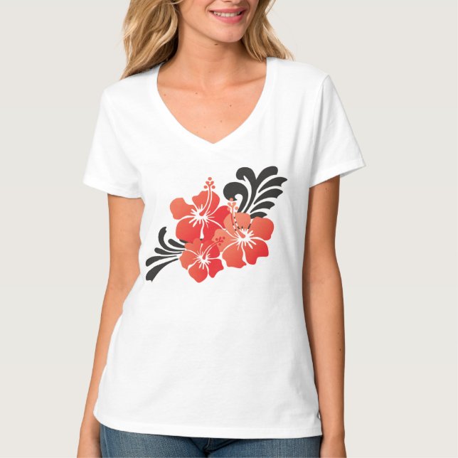 Camiseta Flor del hibisco de Hawaii (Anverso)