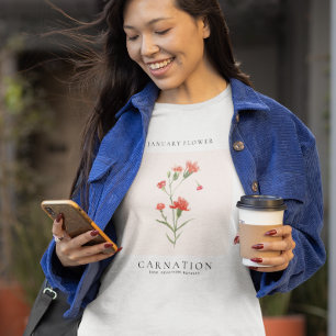 Camiseta Flor del mes de nacimiento de enero