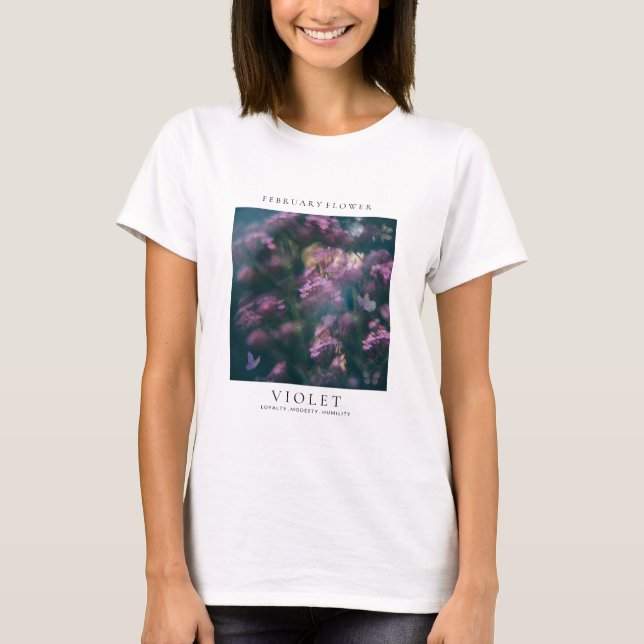 Camiseta Flor del mes de nacimiento de febrero (Anverso)