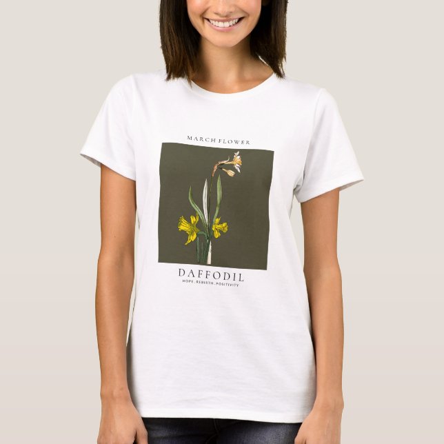 Camiseta Flor del mes de nacimiento de marzo (Anverso)