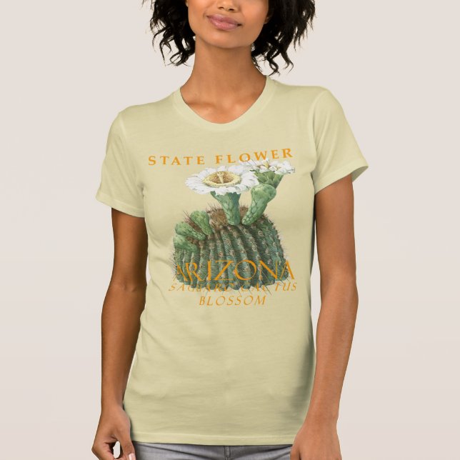 Camiseta Flor del territorio de Arizona Saguaro Cactus Blos (Anverso)