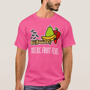 Camiseta Flor disléxica de fruta moscas divertidas dislexia